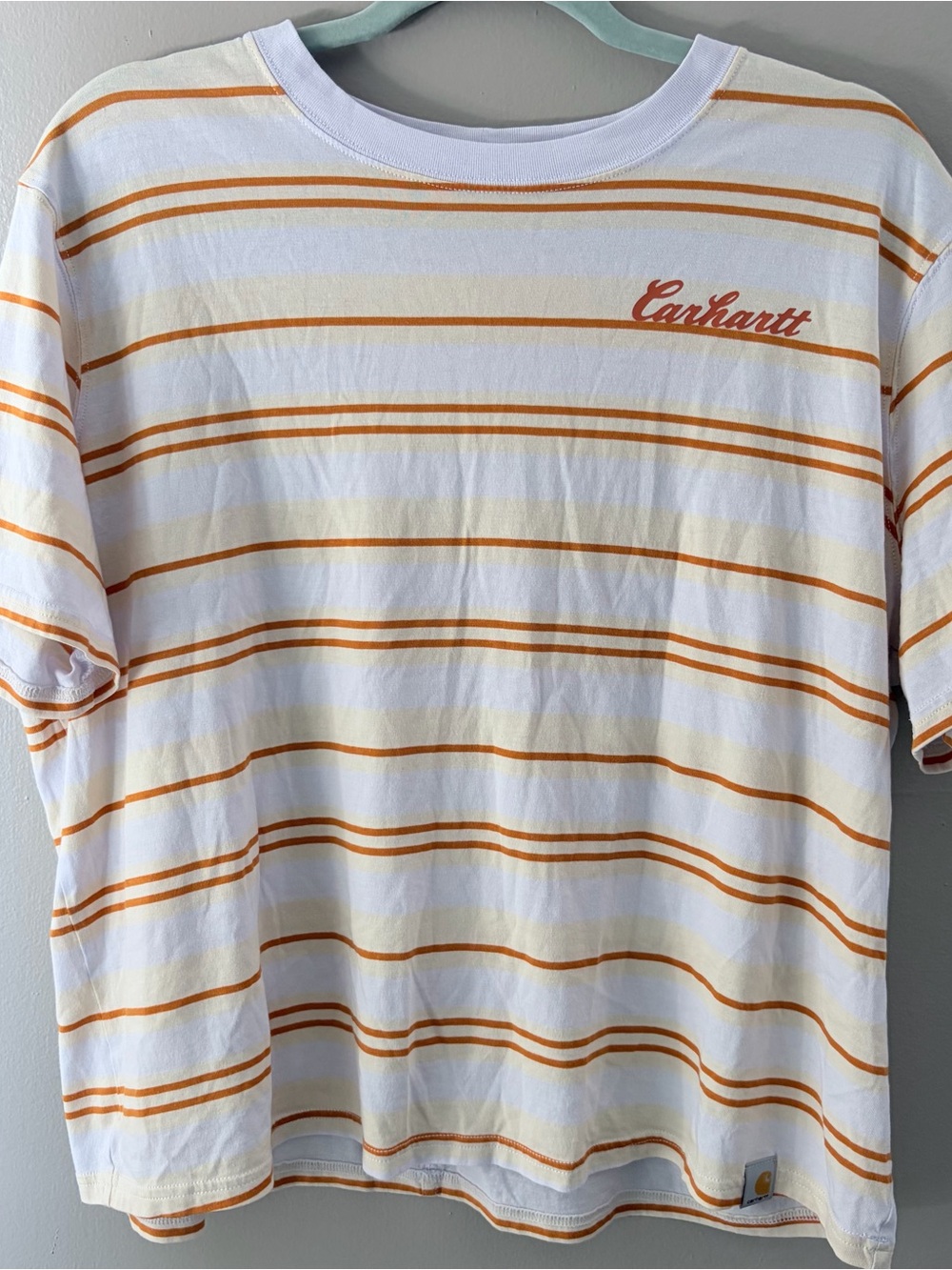 Carhartt Women Short Sleeve Striped T Shirt Size Large Loose Fit